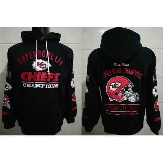 Men Kansas City Chiefs Super Bowl LIV Champion Black Stitched Hoodie